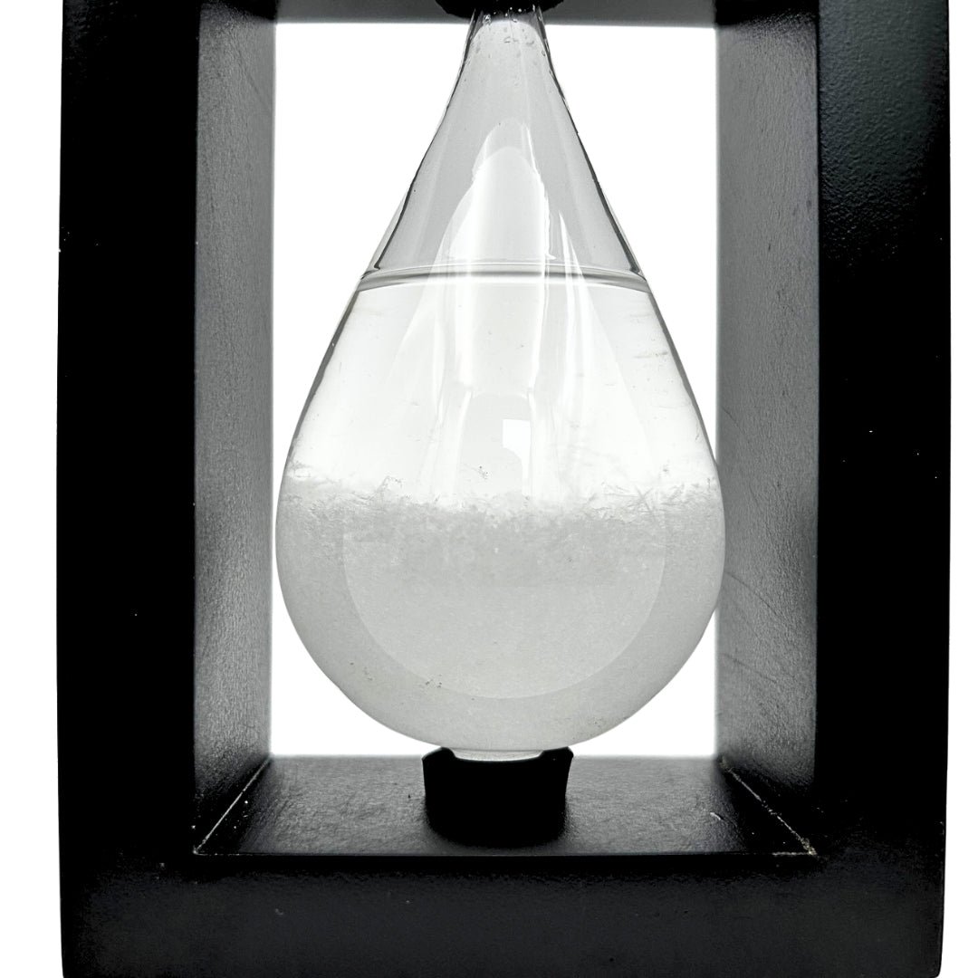 Barometru de furtună Fitzroy în suport din lemn - Picătură Storm Glass – BAW1