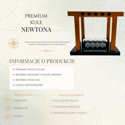Bile Newton premium elegante, mari, pe bază din lemn, cu posibilitate de personalizare prin gravură