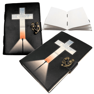 Notes Skórzany Krzyż Religijny Modlitewnik z Grawerem