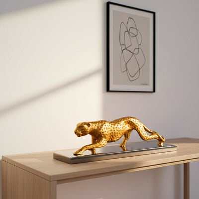 Figurină decorativă elegantă Leopard auriu 42cm Glamour Loft Cadou
