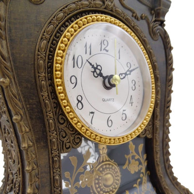 Ceas de șemineu elegant cu cutie muzicală și posibilitate de personalizare prin gravură