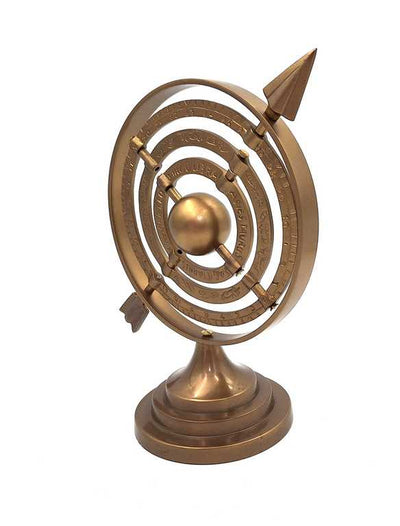 Astrolab sferic din aluminiu, cu săgeți, 30 cm, cu posibilitate de personalizare prin gravură