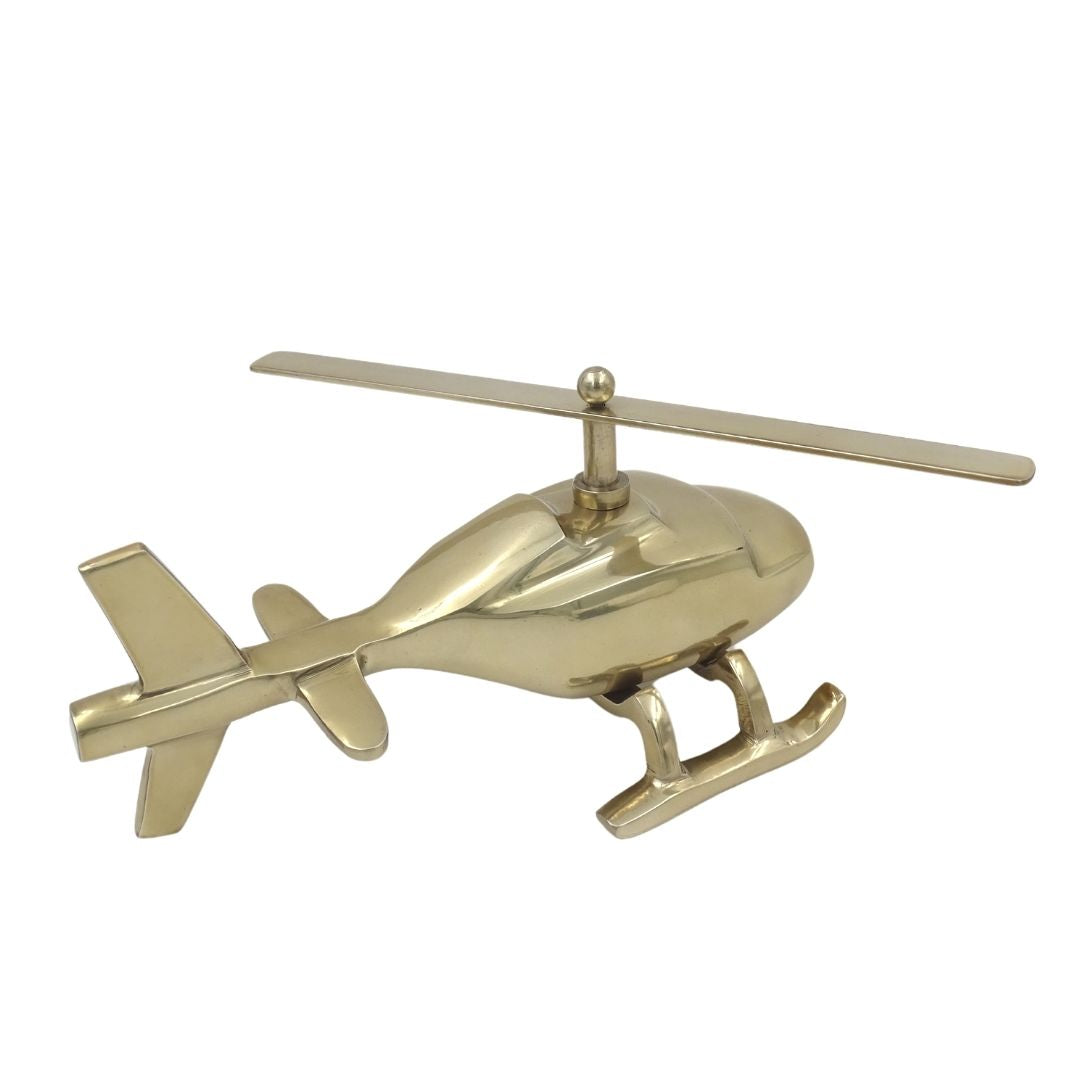Metalowy model helikoptera z możliwością personalizacji grawerem – złoty, 32 cm