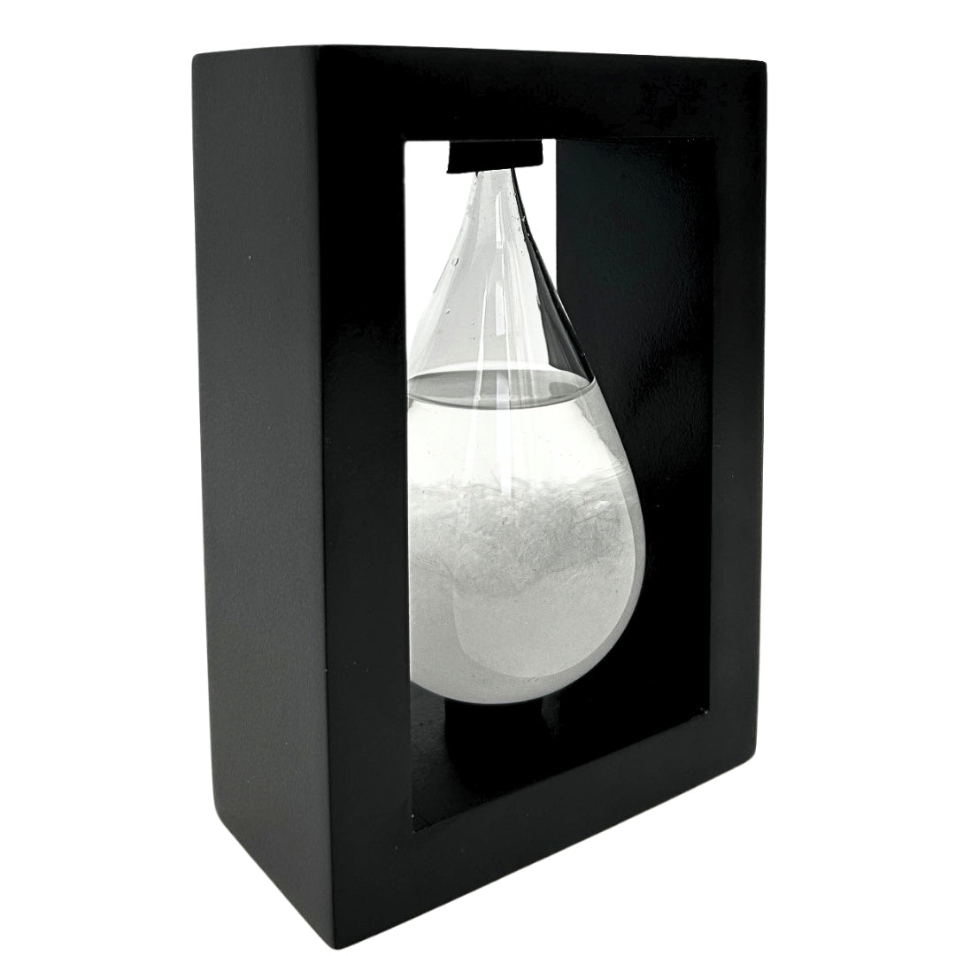 Barometru de furtună Fitzroy în suport din lemn - Picătură Storm Glass – BAW1