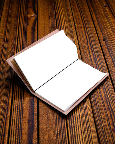 Jurnalul meu pentru lista dorințelor – caiet din piele maro, lucrat manual 22 × 12 × 1,5 cm, 80 de pagini