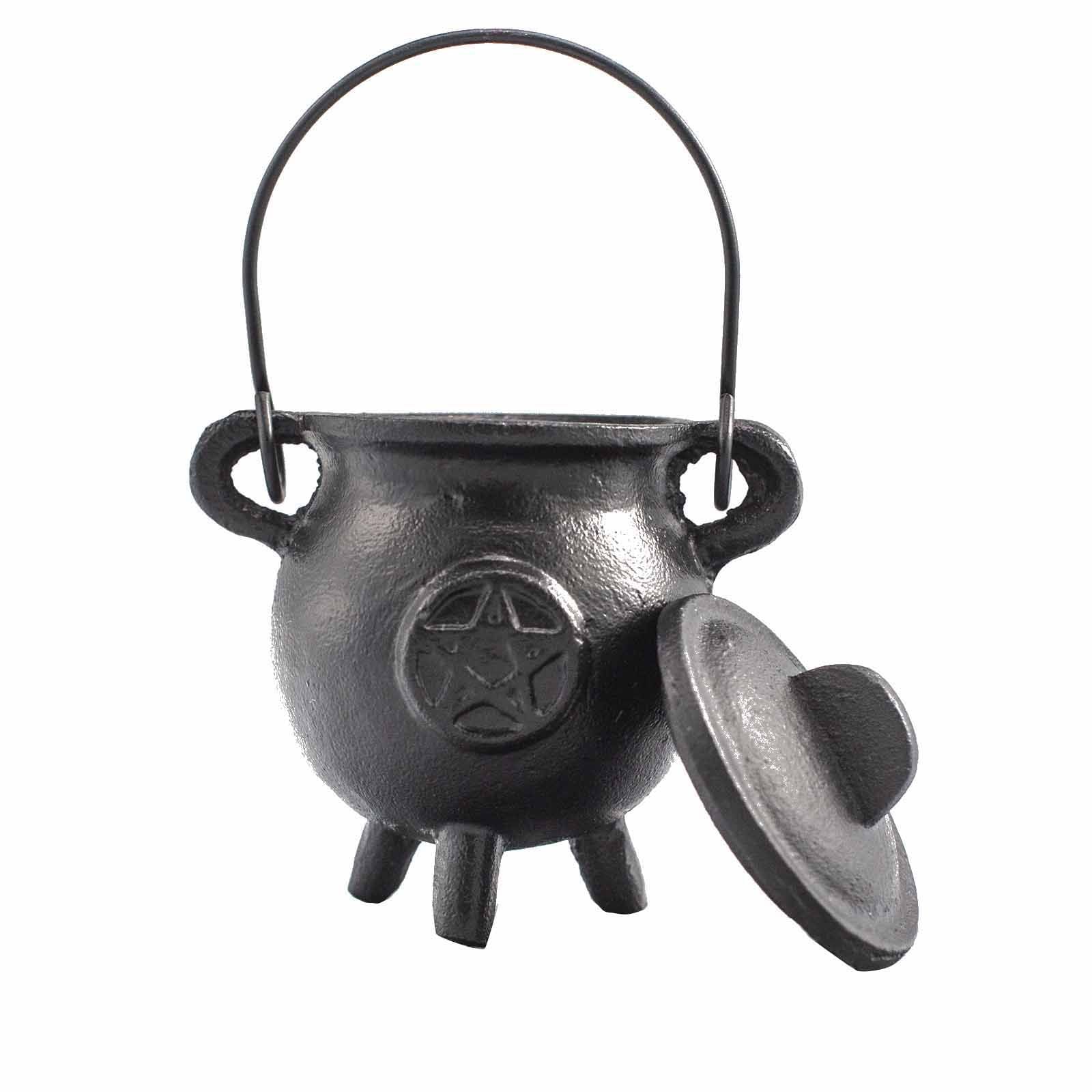 Ceaun ritualic din fier cu pentagon 6.5x13cm