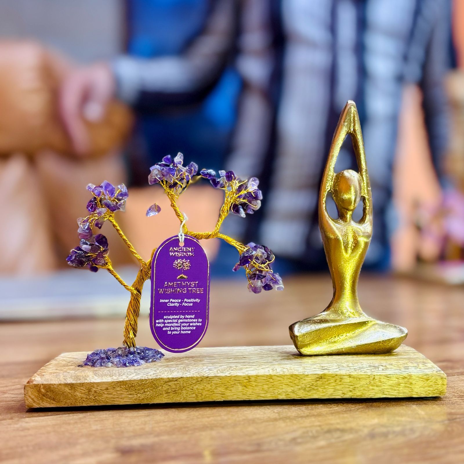 Grădină de yoga cu pietre semiprețioase Sukhasana, cu ametist