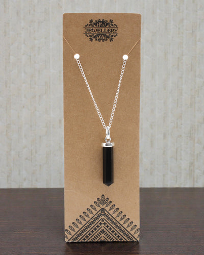 Obsidian Point – Klasyczny Wisior Punktowy z Czarnego Agatu