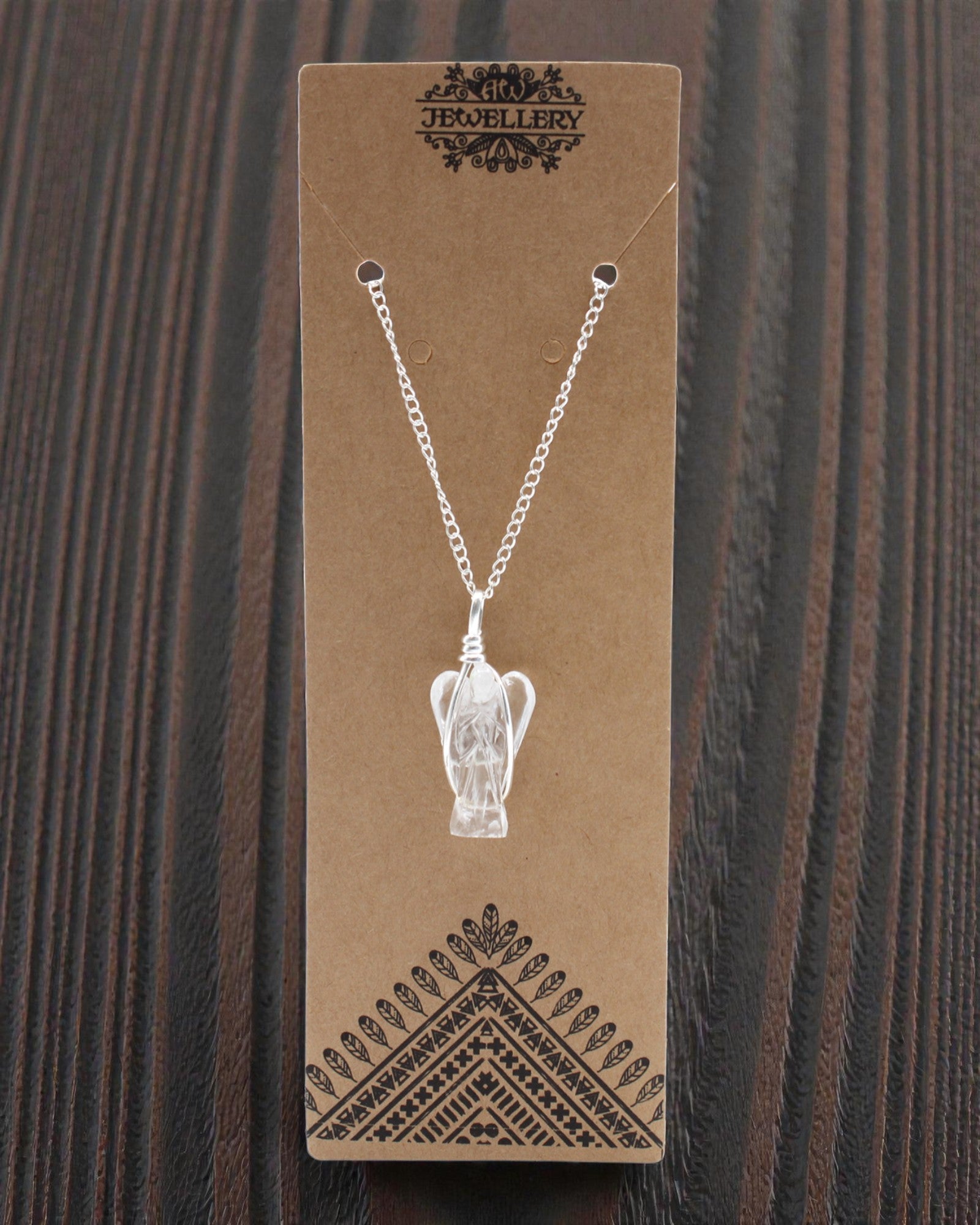 Cristal ocrotitor – Pandantiv Înger păzitor din cristal de stâncă