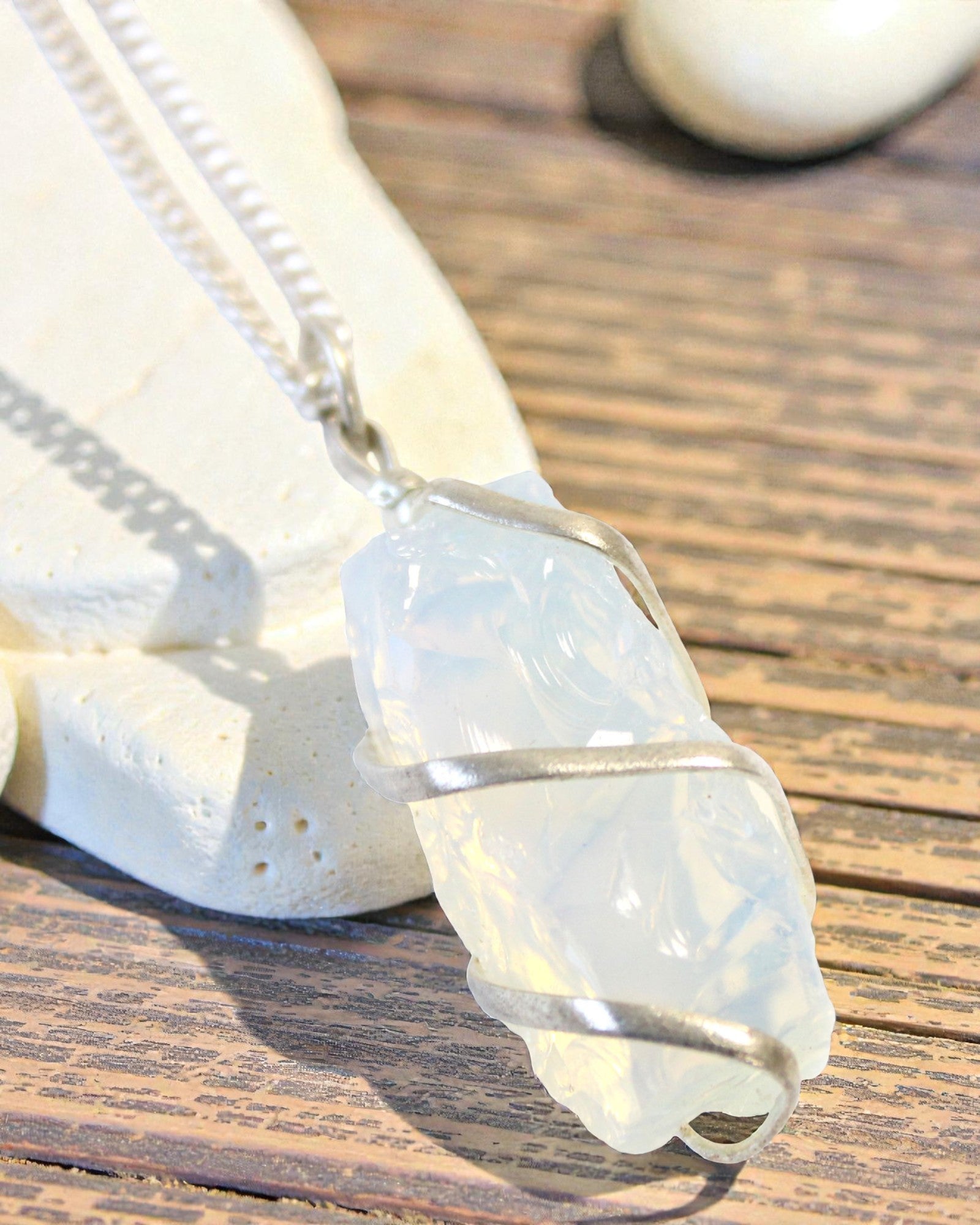 Colier înfășurat în cascadă – opalit brut