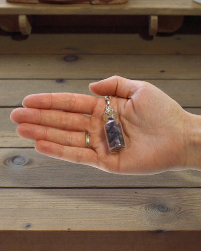 Colier cu pietre prețioase îmbuteliate - Ametist