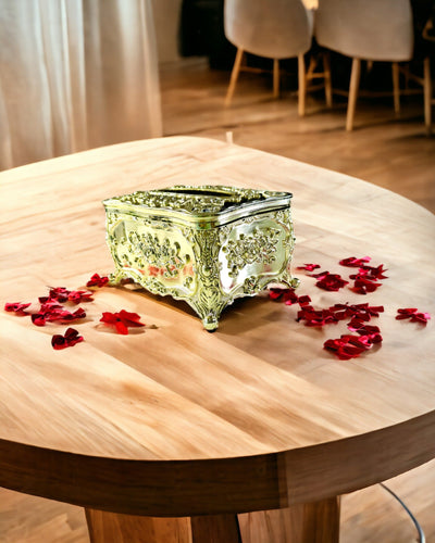 Cutie Elegantă pentru Șervețele cu Flori Embosate - Recipient pentru Șervețele