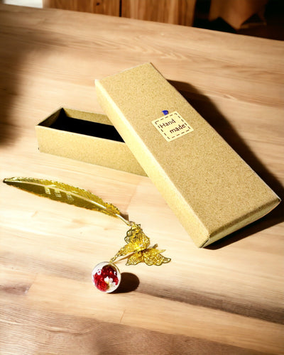 Semn de carte metalic creativ Retro Semn de carte Vintage - Pană și Fluture în Stil Baroc