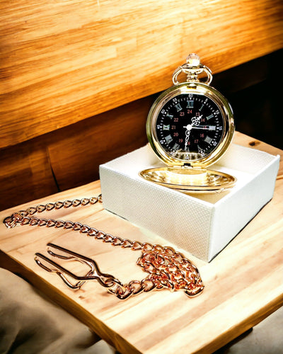 Ceas de buzunar în stil clasic – Aur roz, eleganță vintage