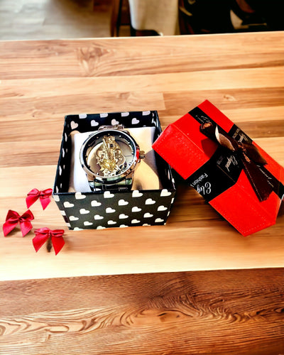 Ceas Bărbătesc Elegant cu Mecanism cu Cuarț - Mecanism Transparent și Eleganță Sportivă