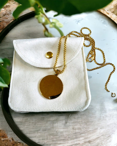 Pandantiv "Urban Elegance" – Medalion Rotund din Oțel Inoxidabil în Două Culori cu Posibilitate de Personalizare