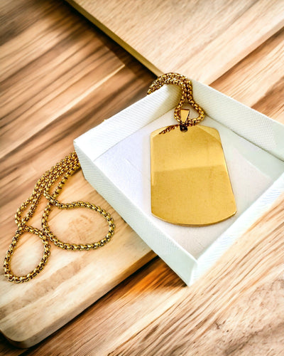 Naszyjnik z Dog Tag "Trzy Odcienie Stylu" - Nieśmiertelnik - Elegancki Wisiorek ze Stali Nierdzewnej z Opcją Grawerowania