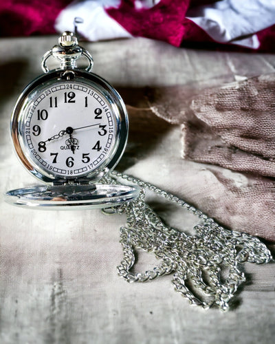 Ceas de Buzunar Clasic din Argint cu Opțiune de Gravare