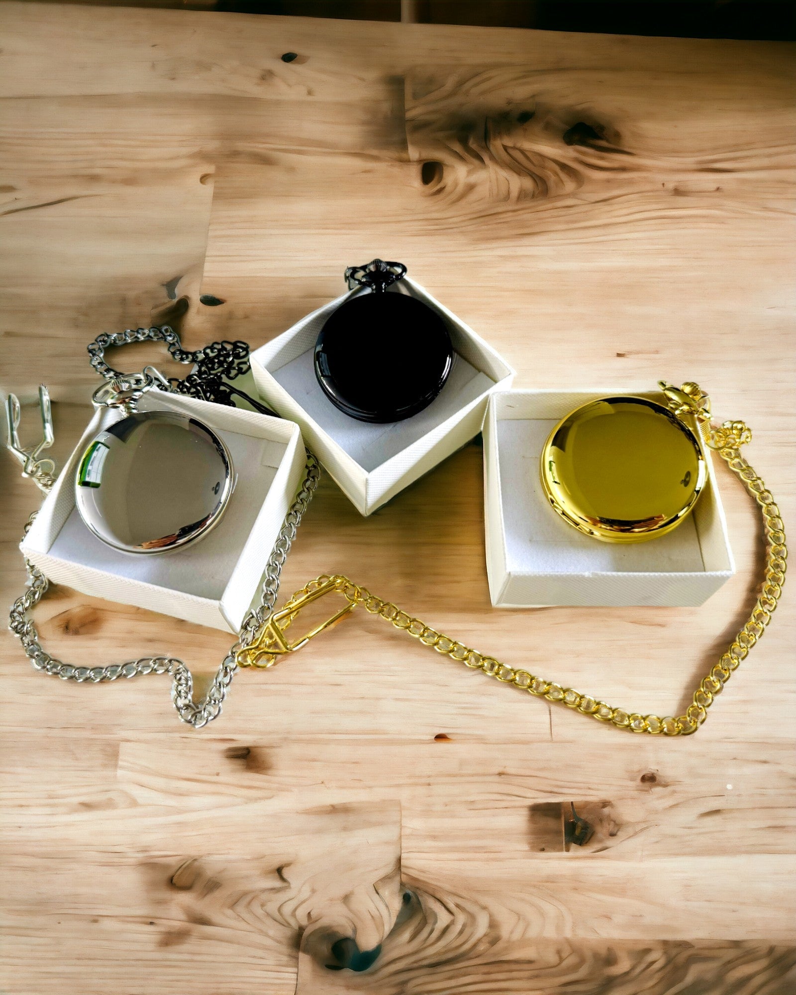 Ceas de buzunar negru „Eleganța Timpului” cu opțiune de personalizare