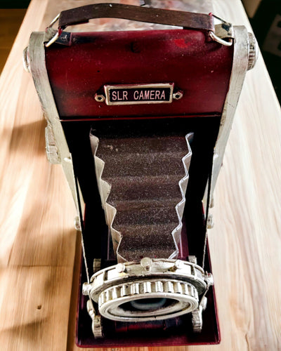 Vintage Vision: Cameră Decorativă Retro cu Opțiune de Gravare