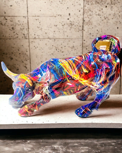 Sculptură Decorativă Taur "BullArt" – Artă Unică cu Opțiune de Gravare - 4 variante de culoare, pentru cadou personalizat