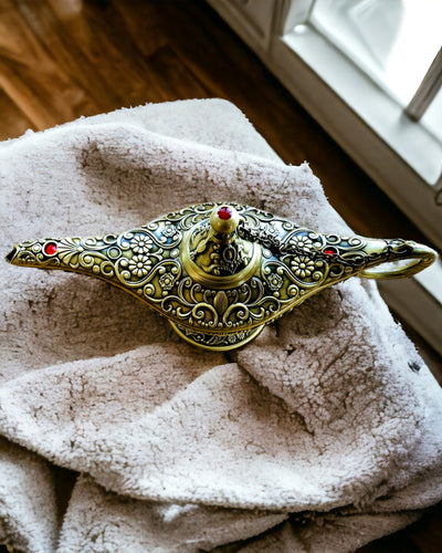 Lampa Magică a lui Aladin cu Opțiune de Gravare - Variantă Aur Tocată