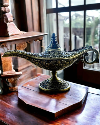 Lampa Magică a lui Aladin cu Opțiune de Gravare - Variantă Aur Tocată