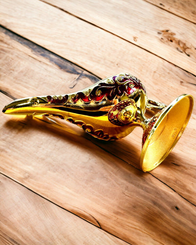 Lampa Magică a lui Aladin cu Opțiune de Gravare - Variantă Bordo, împletită cu auriu