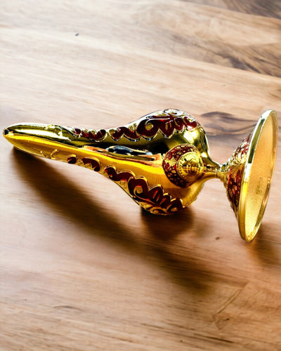 Lampa Magică a lui Aladin cu Opțiune de Gravare - Variantă Bordo, împletită cu auriu