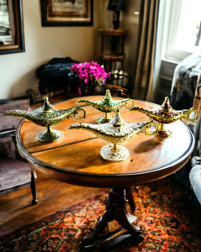Lampa Magică a lui Aladin cu Opțiune de Gravare - Variantă Aur Tocată