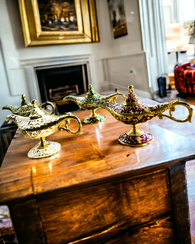 Lampa Magică a lui Aladin cu Opțiune de Gravare - Variantă Aur Tocată