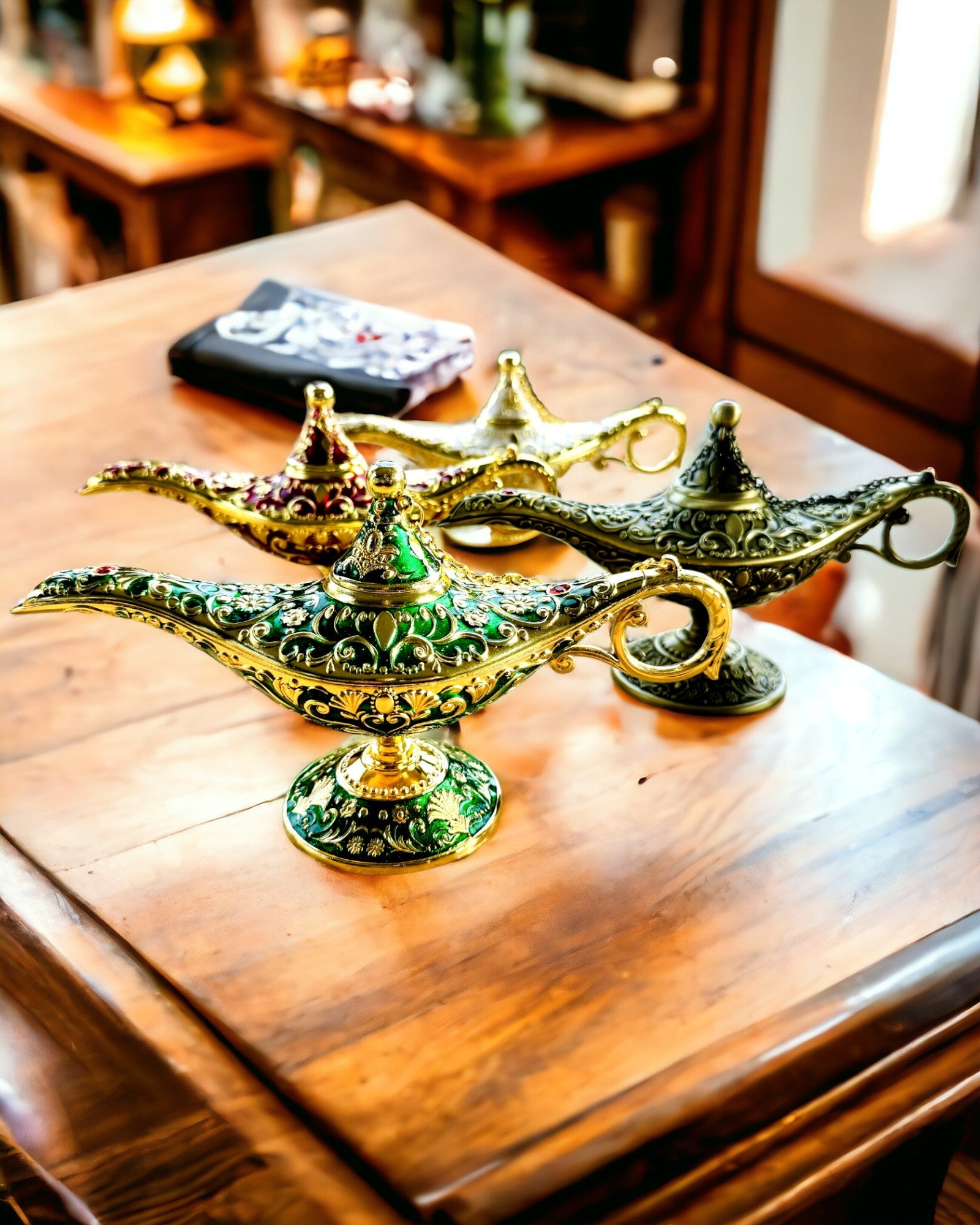 Lampa Magică a lui Aladin cu Opțiune de Gravare - Variantă Aur Tocată
