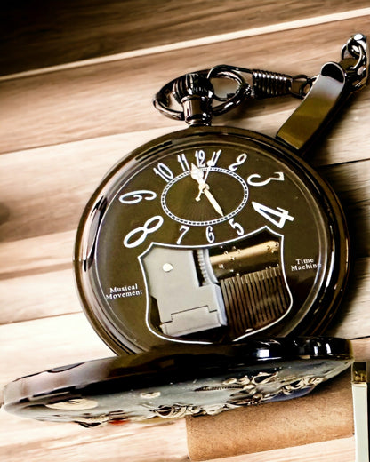 Ceas de buzunar "Astrum Temporis" - Ramă neagră. Posibilitate de personalizare cu gravură