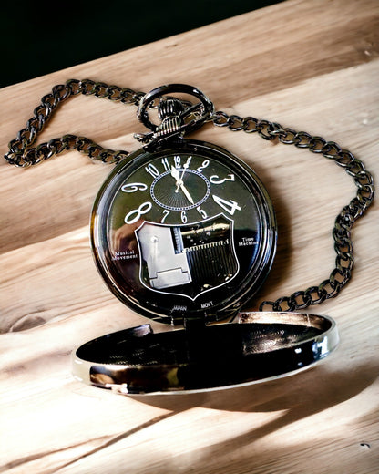 Ceas de buzunar "Astrum Temporis" - Ramă neagră. Posibilitate de personalizare cu gravură