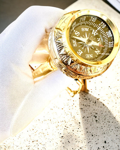 Kompasso Black - Baston de plimbare - Lemn Sculptat Manual - Ediție Exclusivă cu Posibilitate de Gravare