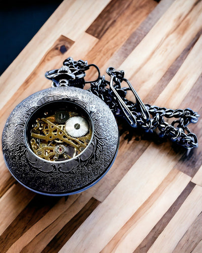 Ceas de buzunar „Eterna Eleganță”, cadou personalizat, gravură. Culoare neagră