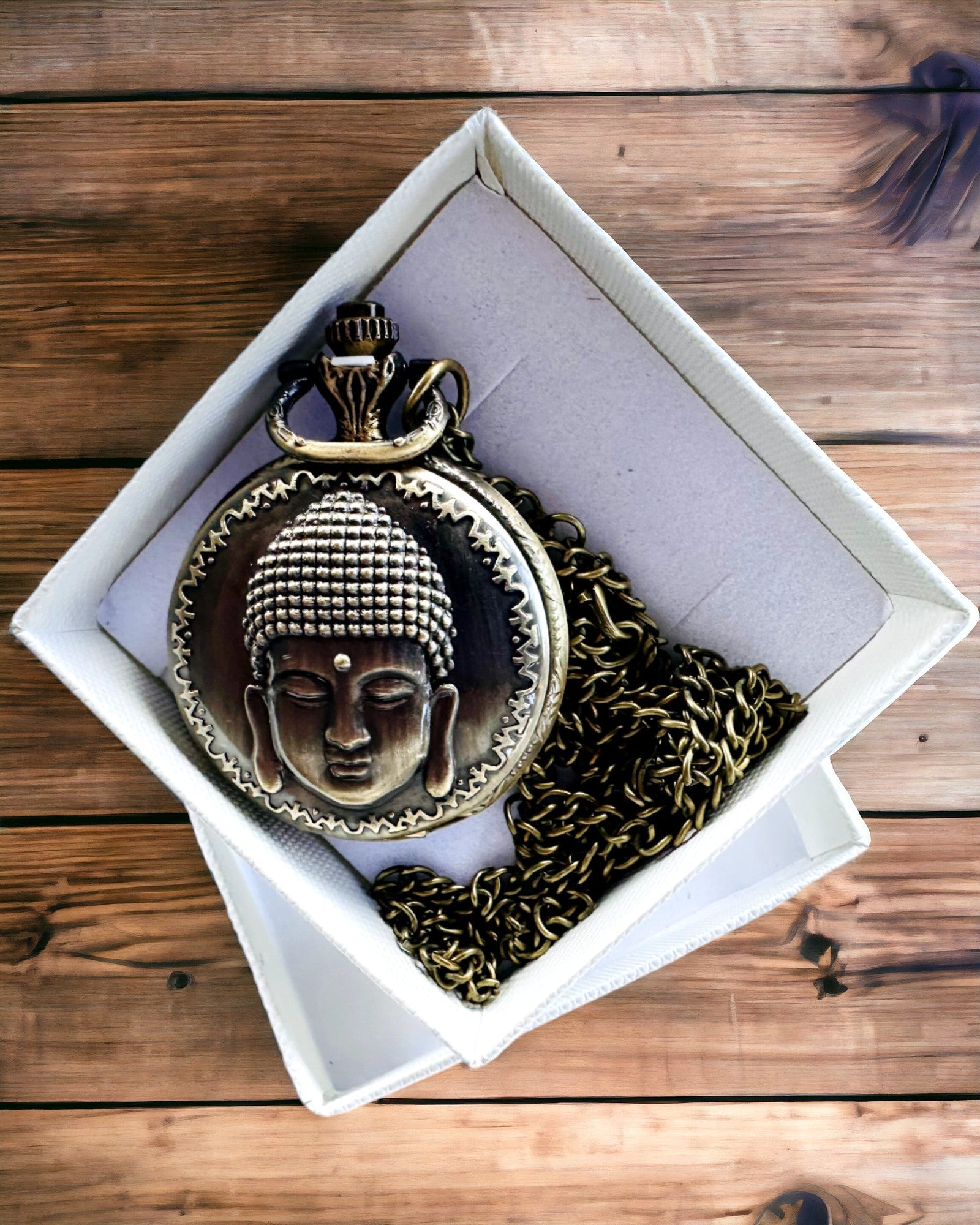 Ceas de buzunar "Buddha Time Elegance", posibilitate de personalizare cu gravură