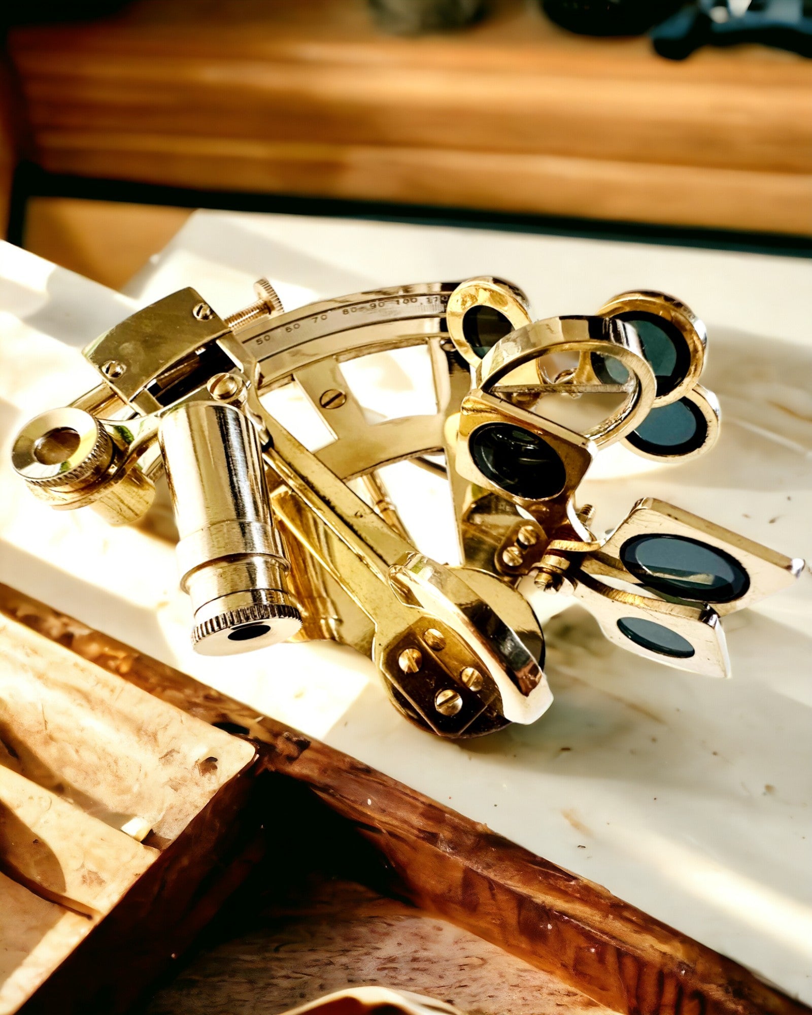Sextant Artistic de culoare aurie - posibilitate de personalizare cu gravură
