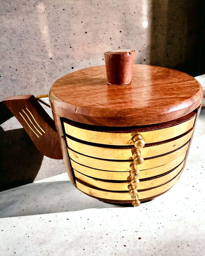 Retro Cutie de Ceai din Lemn cu Opțiune de Gravare