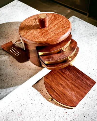 Retro Cutie de Ceai din Lemn cu Opțiune de Gravare