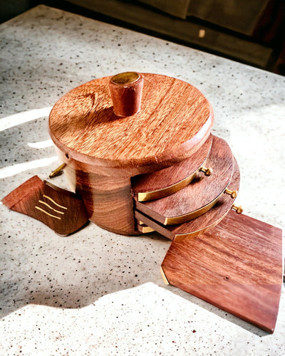 Retro Cutie de Ceai din Lemn cu Opțiune de Gravare