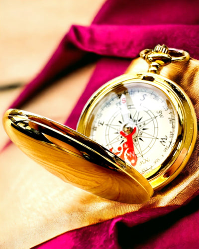 Busolă Wędrowiec cu Opțiune de Gravare - culoare auriu