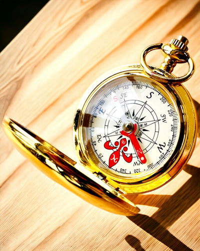 Busolă Wędrowiec cu Opțiune de Gravare - culoare auriu