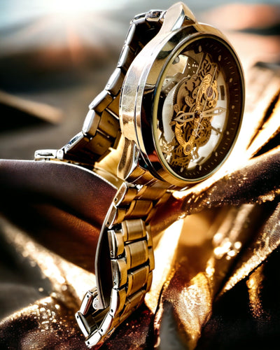 Ceas bărbătesc elegant KIMSDUN Prestige Mecanism Transparent și Eleganță Sportivă, posibilitate de personalizare cu gravură