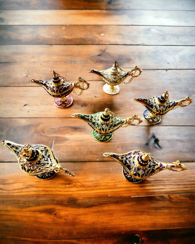 Mică lampă magică Aladin de 4 cm, breloc, 6 variante de culori - Amintiri fermecate, personalizare cu gravură