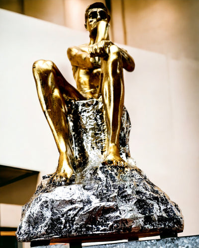 Gânditorul de Aur - Figurină din rășină, personalizare cu gravură