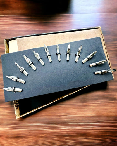Set Exclusiv de Caligrafie, stilou cu cerneală pentru imersie și set de cerneluri, personalizare cu gravură