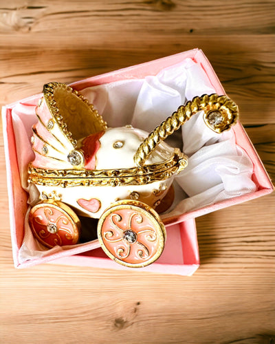 Mic Căruț de Poveste pentru bijuterii, comori - Eleganță Regală, personalizare cu gravură