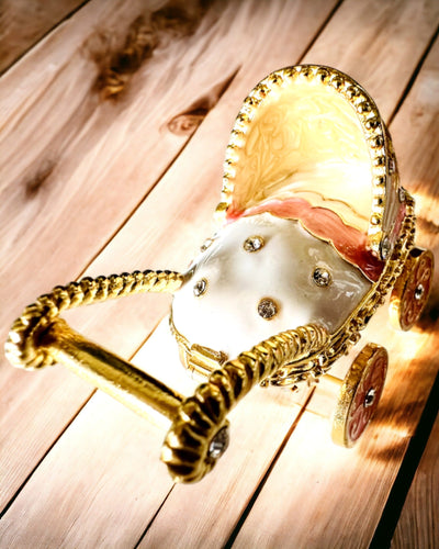 Mic Căruț de Poveste pentru bijuterii, comori - Eleganță Regală, personalizare cu gravură