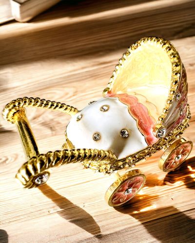 Mic Căruț de Poveste pentru bijuterii, comori - Eleganță Regală, personalizare cu gravură